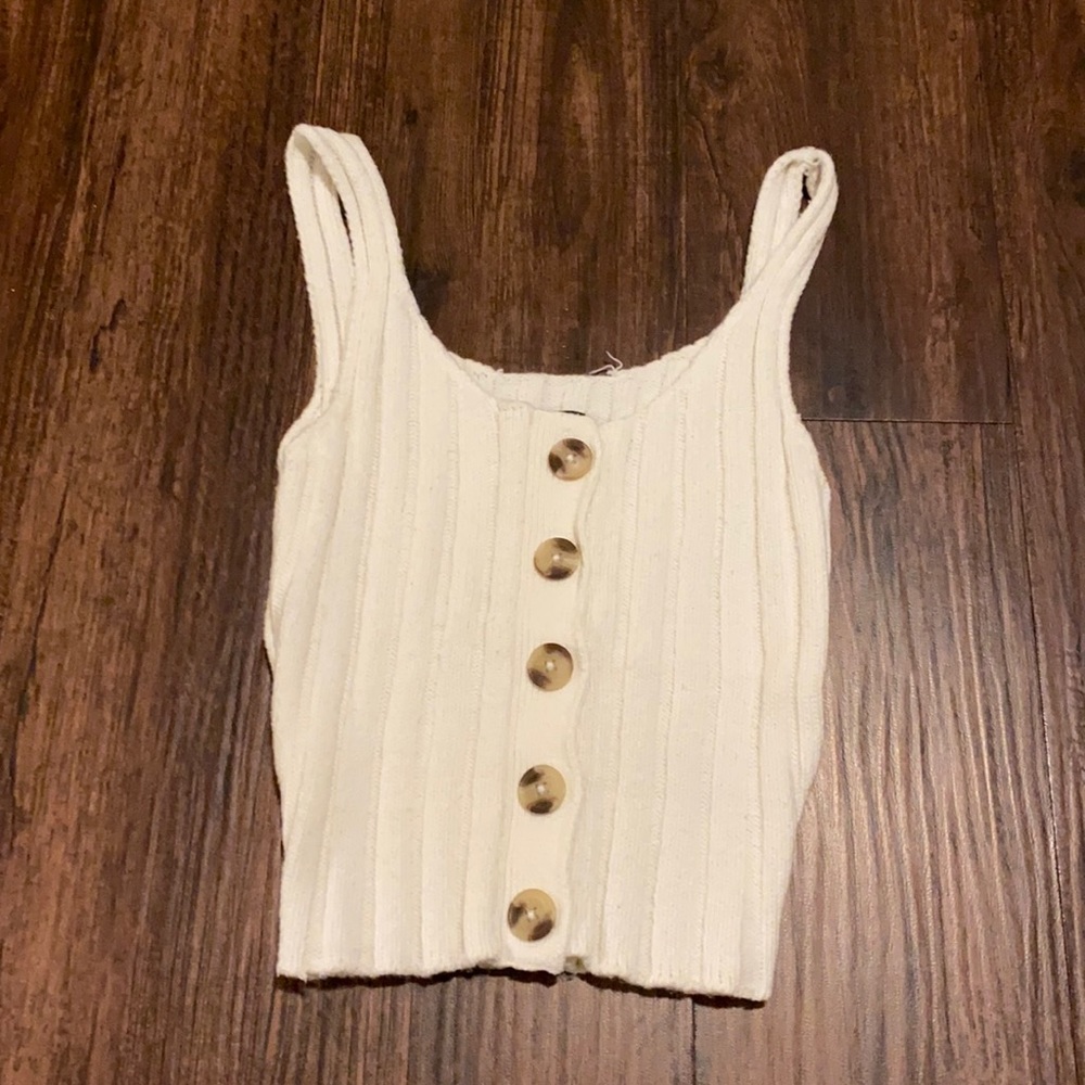 SOLD- Button down crop tank